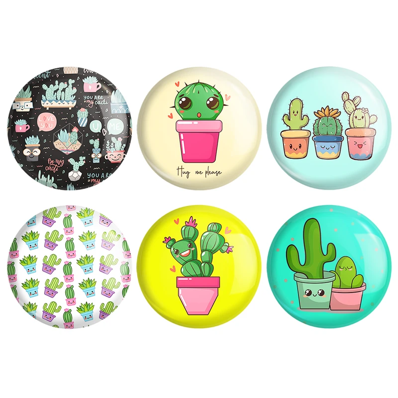 مگنت خندالو طرح کاکتوس کد 1624A مجموعه 6 عددی