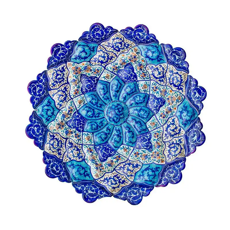 ست گلدان و بشقاب میناکاری مدل JM14-2 مجموعه 3 عددی