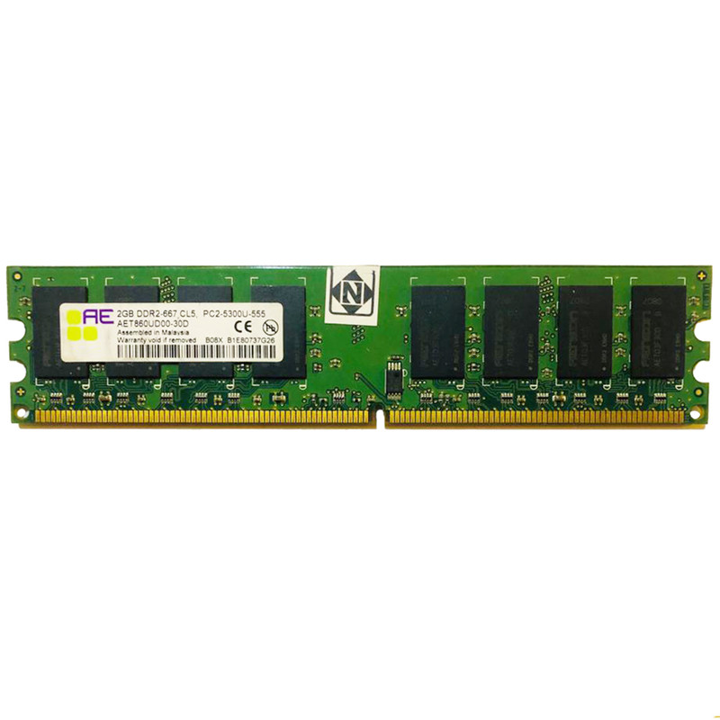 رم دسکتاپ DDR2 تک کاناله 667 مگاهرتز CL5 ای ایی مدل AET860UD00-30D ظرفیت 2 گیگابایت