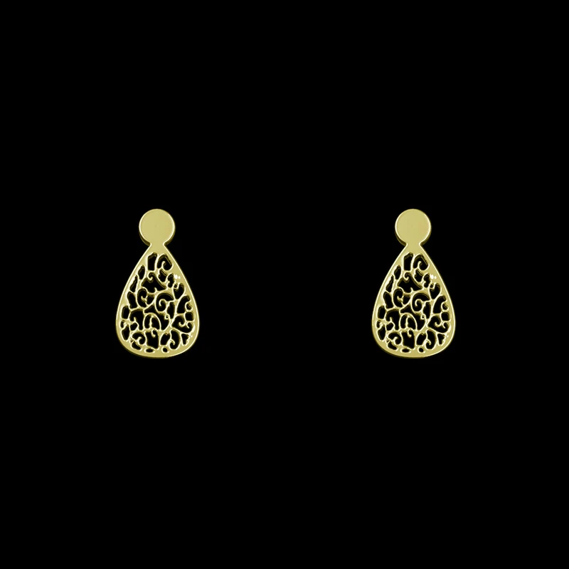 گوشواره طلا 18 عیار زنانه مدوپد مدل هندسی کد GA1-13341