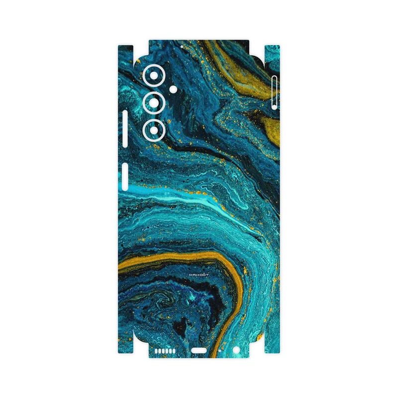 برچسب پوششی ماهوت مدل Turquoise marblewith golden streaks-FullSkin مناسب برای گوشی موبایل سامسونگ Galaxy A05s