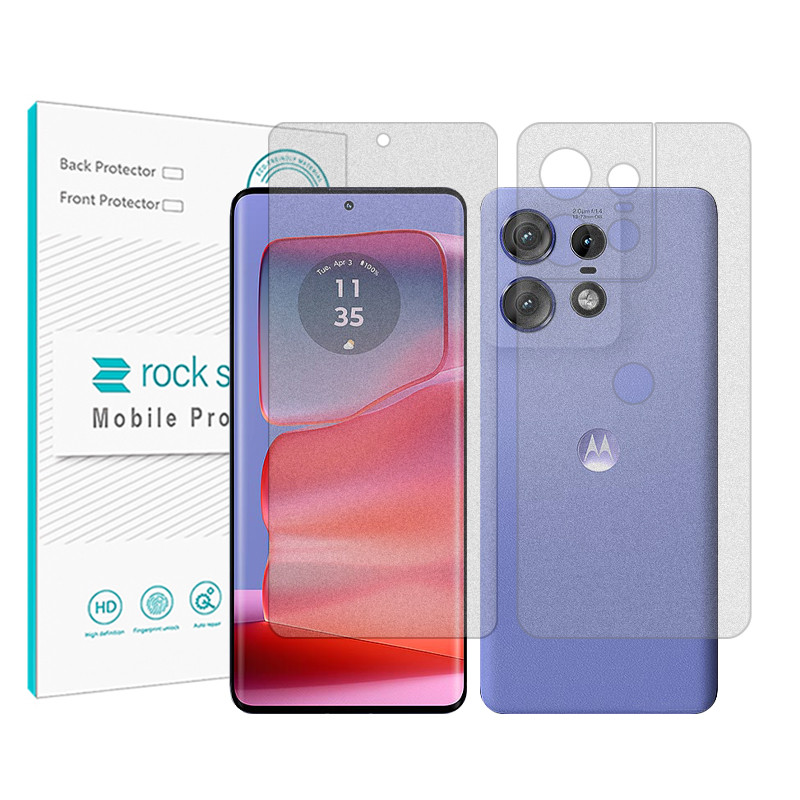 محافظ صفحه نمایش مات راک اسپیس مدل Resistant مناسب برای گوشی موبایل موتورولا Edge 50 Pro به همراه محافظ پشت گوشی