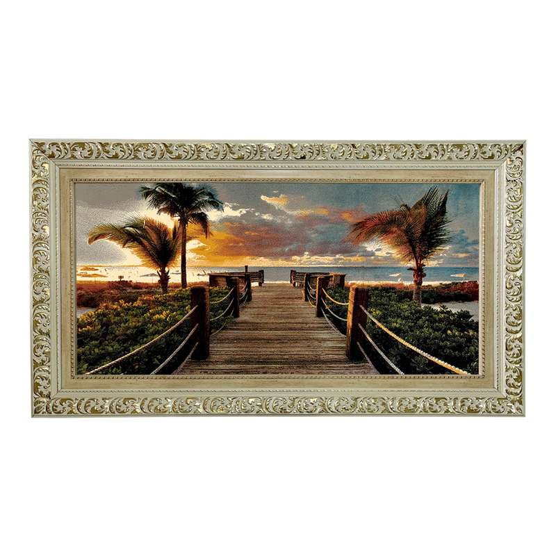 تابلو فرش ماشینی مدل دستبافت طرح ساحل کد 7624