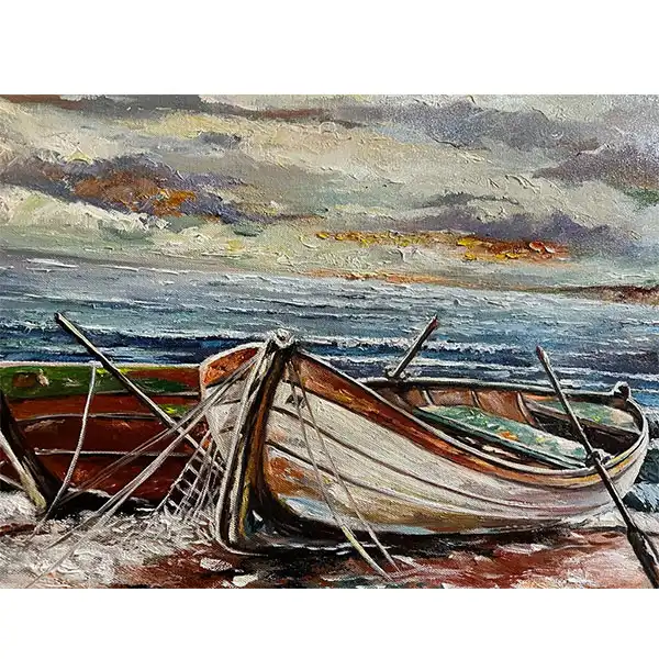 تابلو نقاشی رنگ روغن مدل دریا