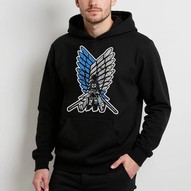 هودی مردانه مدل انیمه ای اتک ان تایتان گروه هنگ شناسایی