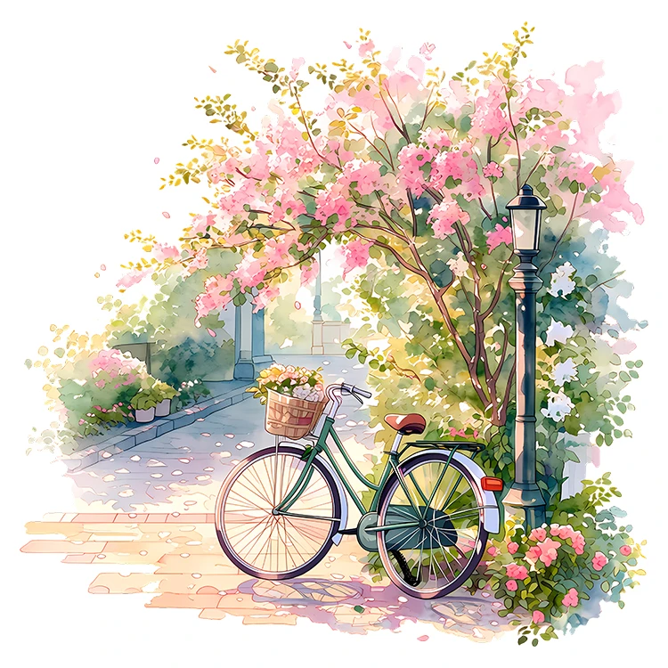 استیکر پارچه و لباس پاد آفرین مدل منظره دوچرخه کد S8962