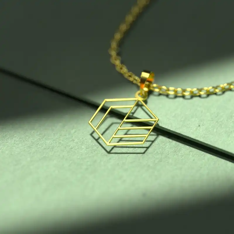 گردنبند طلا 18 عیار زنانه مدوپد مدل هندسی کد F3-1-1041