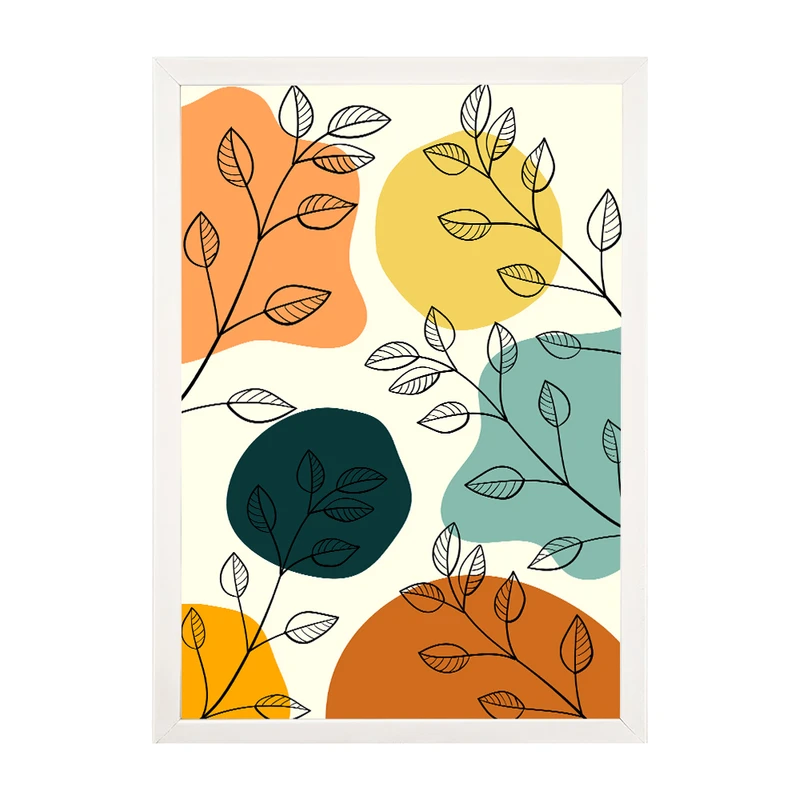 تابلو مدل دیواری طرح انتزاعی برگ کد EA-1020