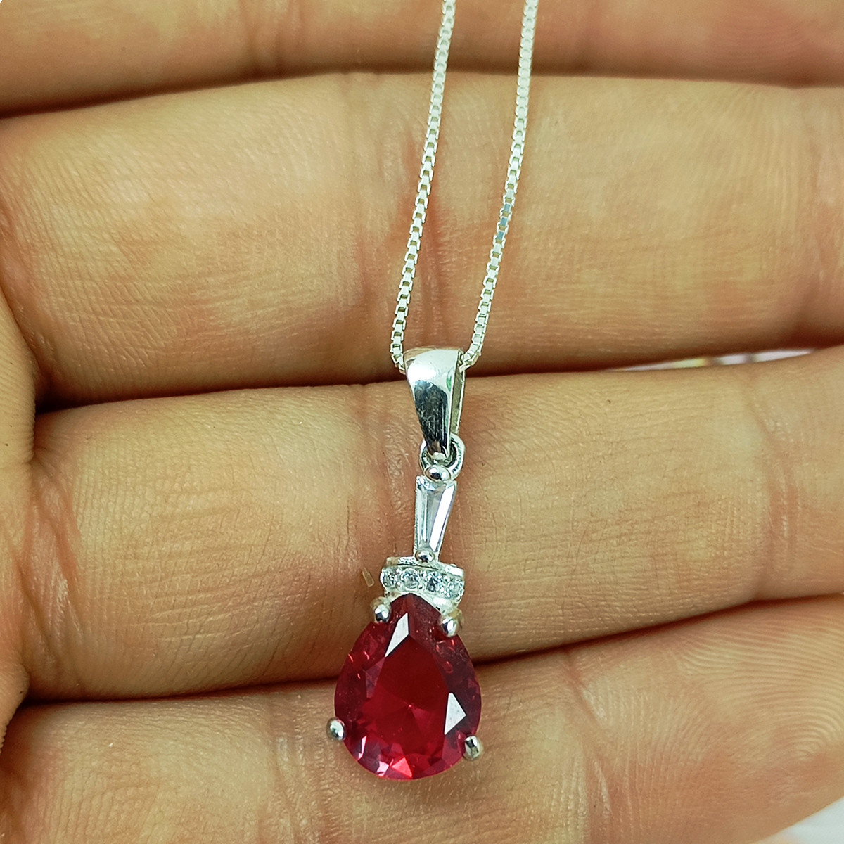 نیم ست نقره زنانه سلین کالا مدل یاقوت سرخ کد 2