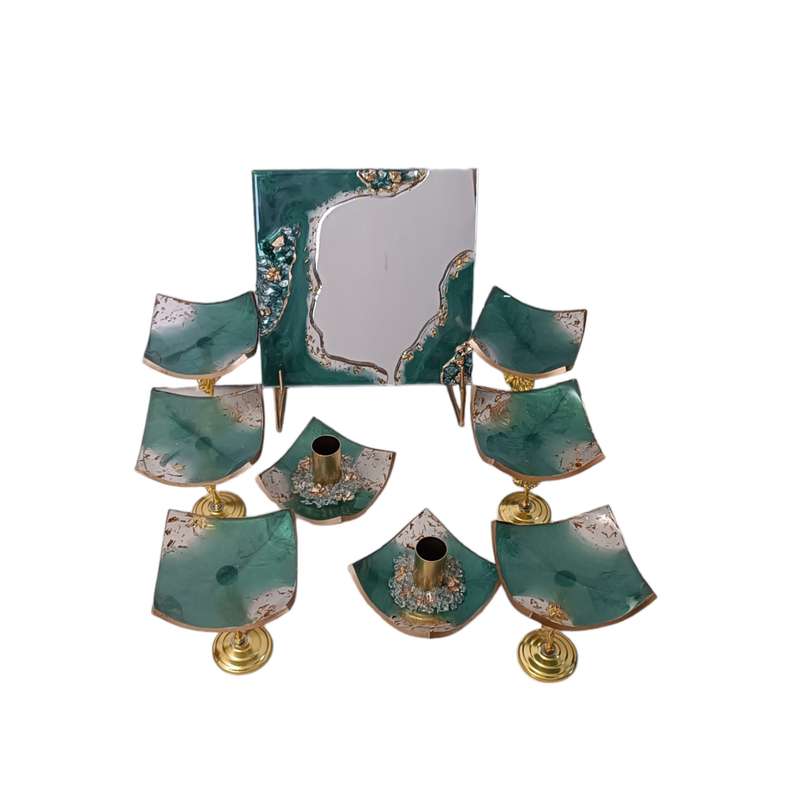 مجموعه ظروف هفت سین 9 پارچه مدل اطلسی مجموعه ظروف هفت سین 9 پارچه مدل اطلسی
