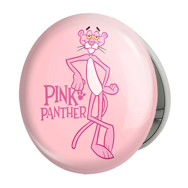آینه جیبی خندالو طرح پلنگ صورتی Pink Panther مدل تاشو کد 1397 