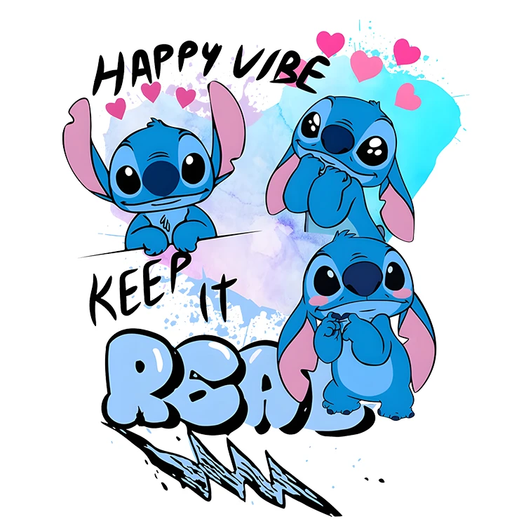 استیکر پارچه و لباس پاد آفرین مدل کارتونی استیچ کیوت بامزه کد S3948