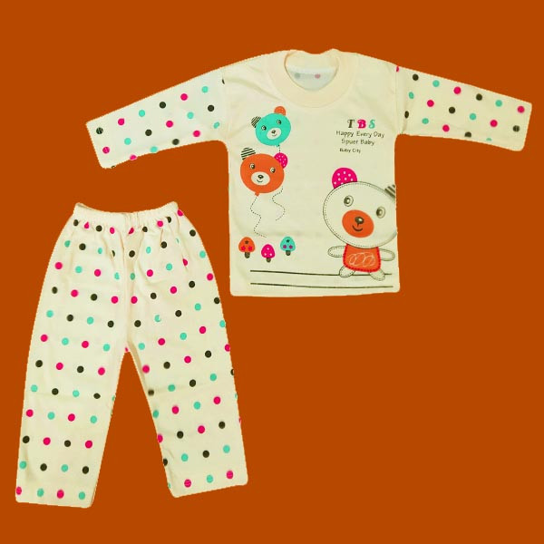 ست تیشرت و شلوار نوزادی طرح بادکنک کد Za20 رنگ زرد