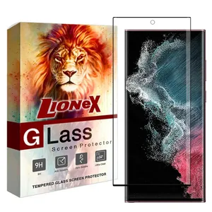 محافظ صفحه نمایش سرامیکی لایونکس مدل EDGCRLION مناسب برای گوشی موبایل سامسونگ Galaxy S22 Ultra 5G