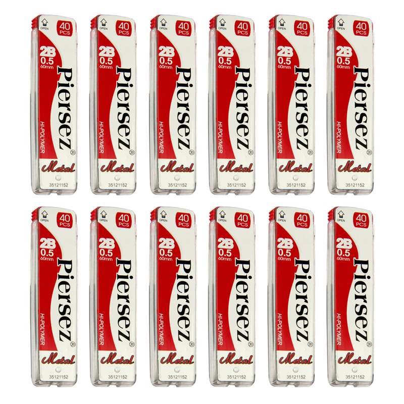 نوک مداد نوکی پییرسز کد PZW0135 مدل متال قطر 0.5 میلی متر بسته 12 عددی