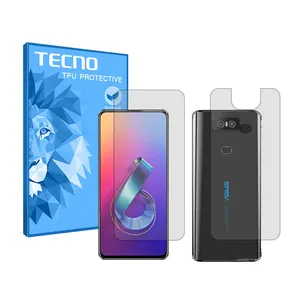 Tecno Resistant model transparent screen protector suitable for Asus Zenfone 6 ZS630KL mobile phone along with the back of the phone