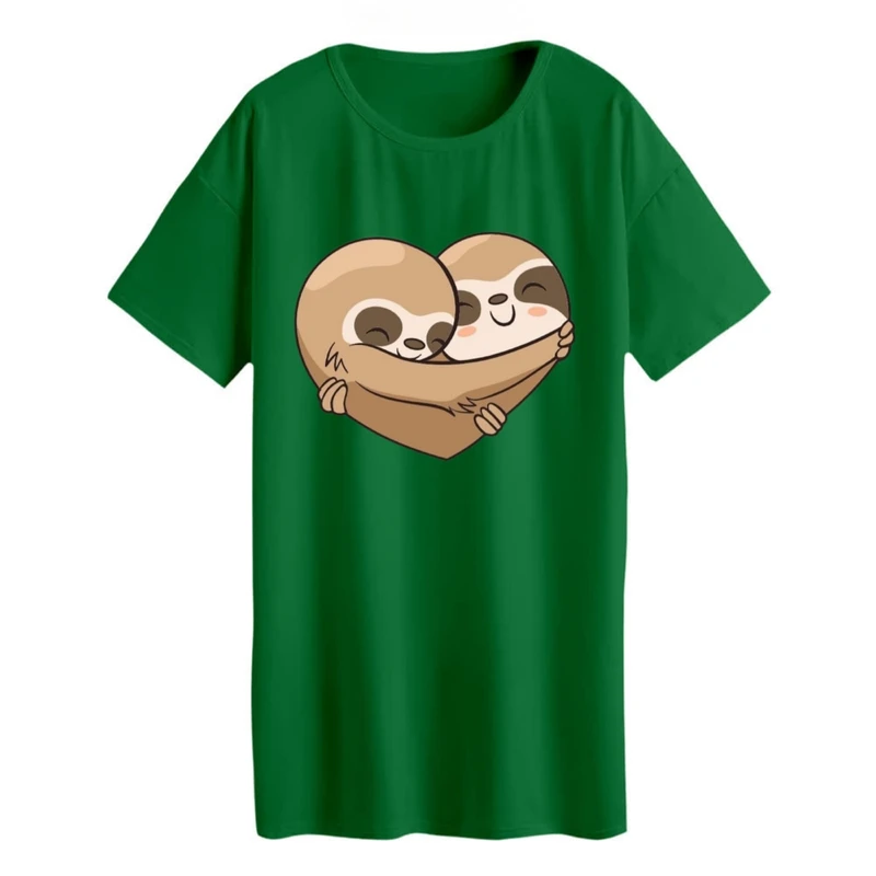 تی شرت لانگ زنانه مدل دوستان تنبل