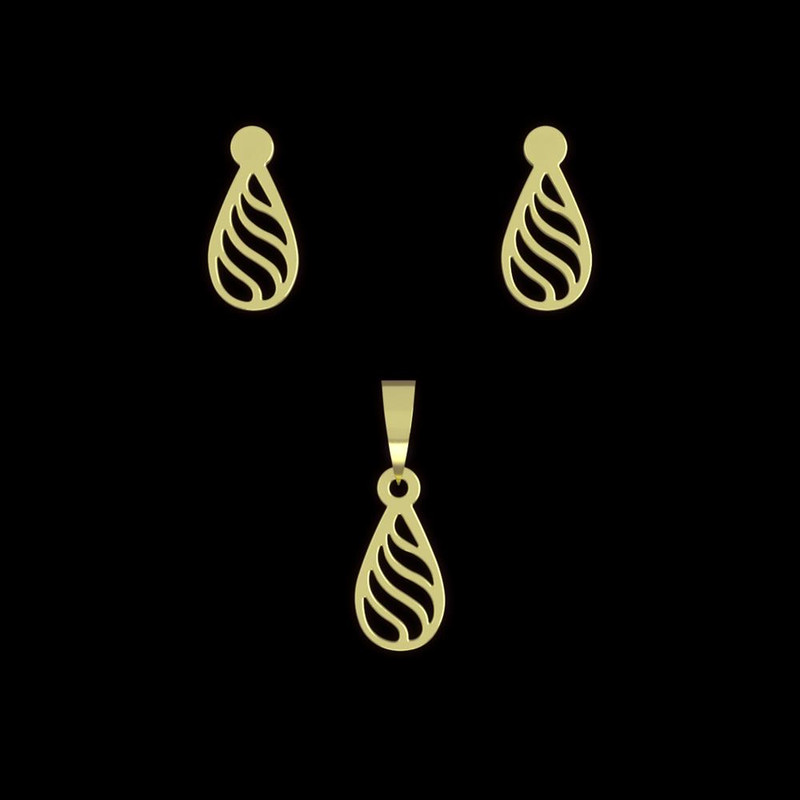 نیم ست طلا 18 عیار زنانه مدوپد مدل اشک کد NA10549