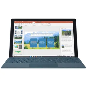 تبلت مایکروسافت مدل Surface Pro 2017 - D به همراه کیبورد سیگنیچر رنگ آبی کبالت و کیف چرم صنوبر  - ظرفیت 256 گیگابایت