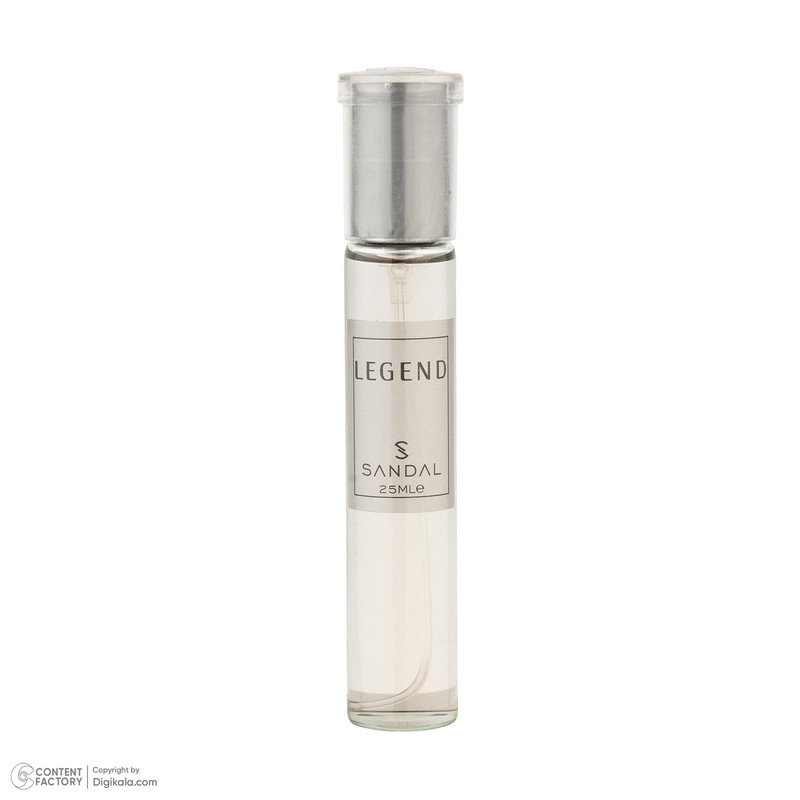 عطر جیبی مردانه صندل مدل LEGEND با رایحه شیرین، خنک حجم 25 میلی‌لیتر