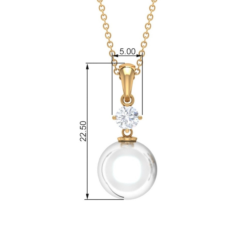 گردنبند طلا 18 عیار زنانه قیراط طرح مروارید کد GH1717