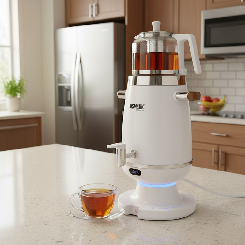 سماور برقی و دیجیتال 2380 وات بیسمارک مدل BM391 ظرفیت 4 لیتر