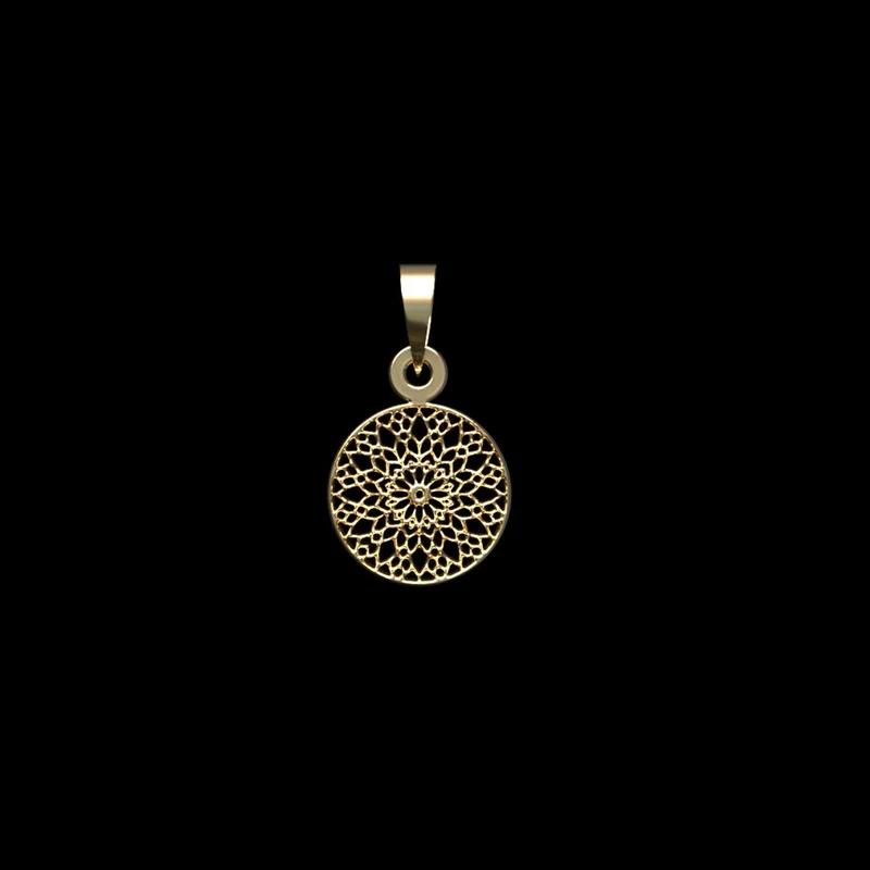 آویز گردنبند طلا 18 عیار زنانه مدوپد مدل دایره اسلیمی کد PA1-10481