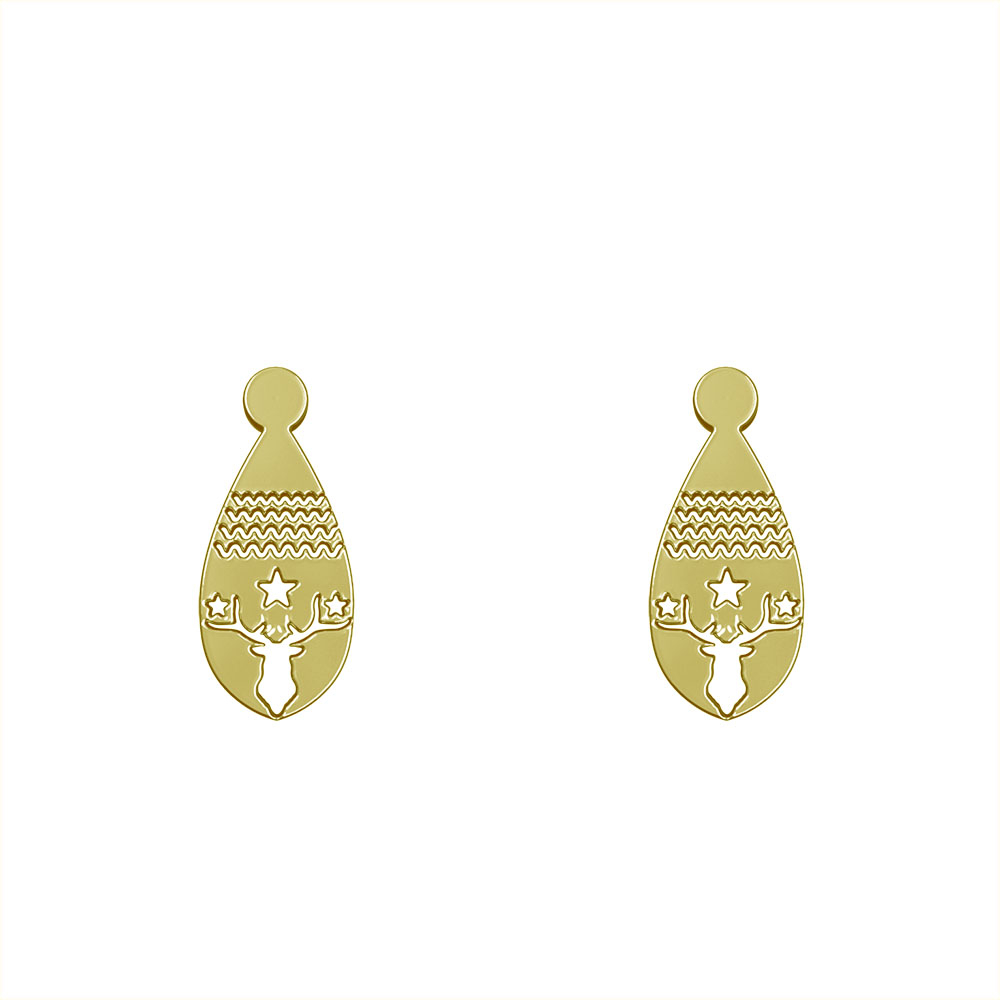 گوشواره طلا 18 عیار زنانه مدوپد مدل گوزن کد GA1-10287