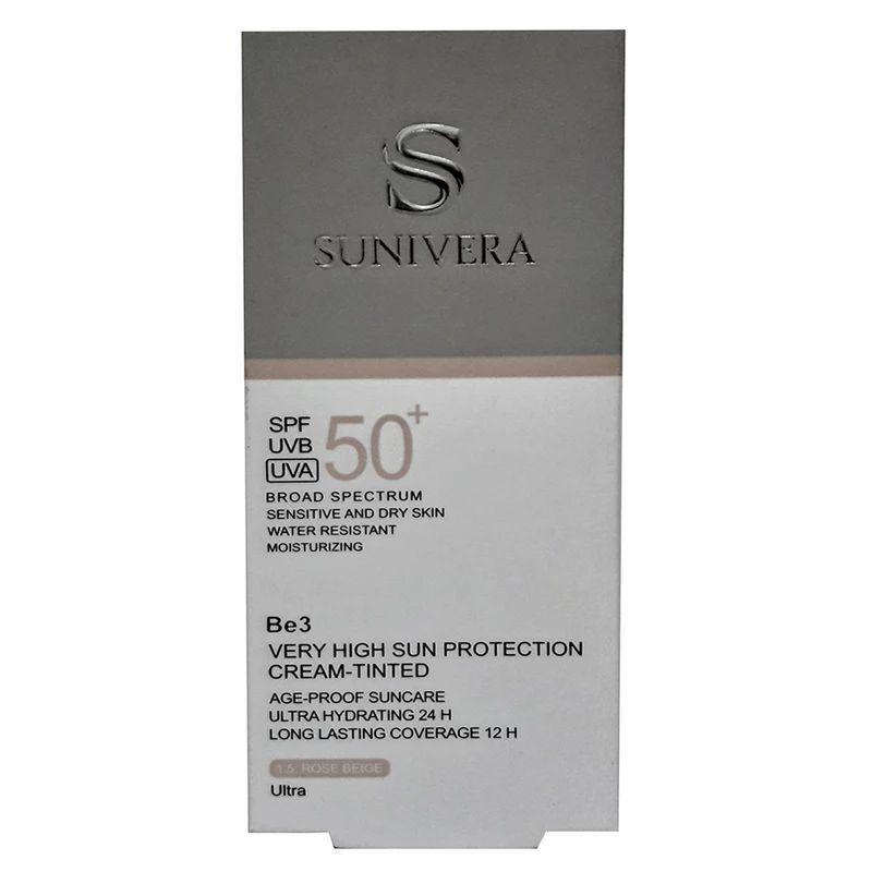 کرم ضد آفتاب رنگی سانیورا SPF 50 مدل 1.5 اولترا مناسب پوست‌های خشک حجم 50 میلی‌لیتر