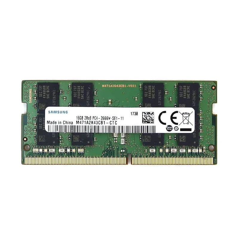 رم لپ تاپ DDR4 دوکاناله 2666 مگاهرتز CL19 سامسونگ مدل PC4-2666V ظرفیت 16 گیگابایت