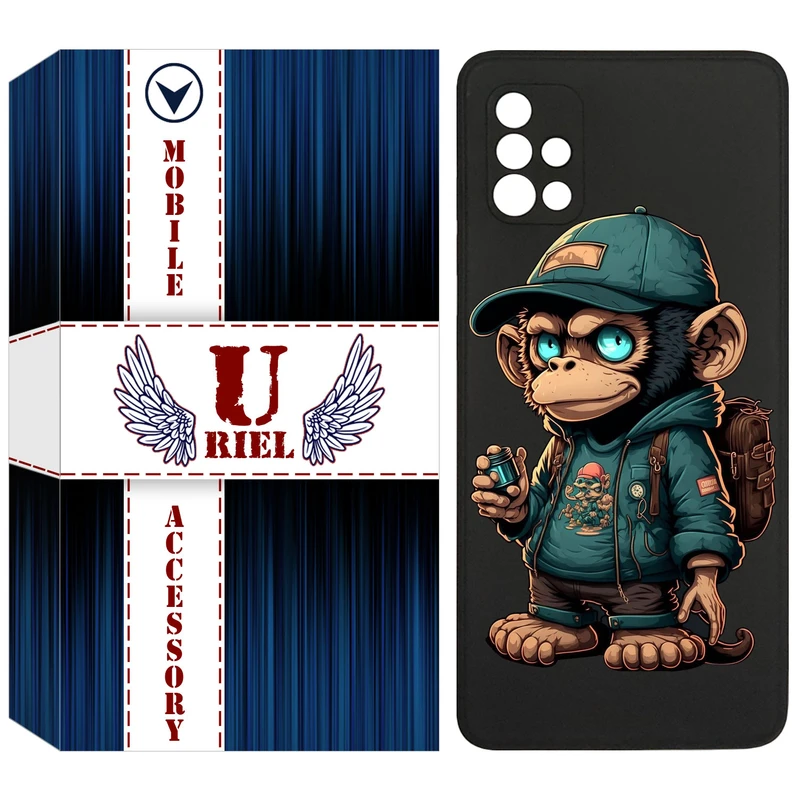 کاور یوریل مدل KSH کد 36 طرح میمون مناسب برای گوشی موبایل سامسونگ Galaxy A51