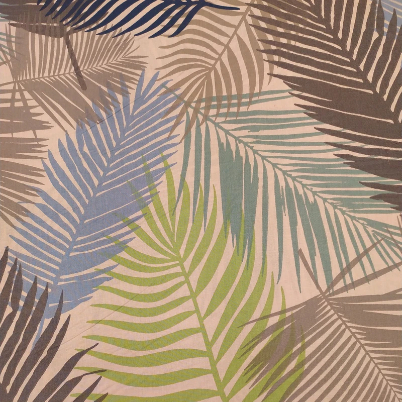 پارچه ملحفه عرض 2.4 متر ساتین تاج مدل سرخس کد 1-115 رنگ کرم