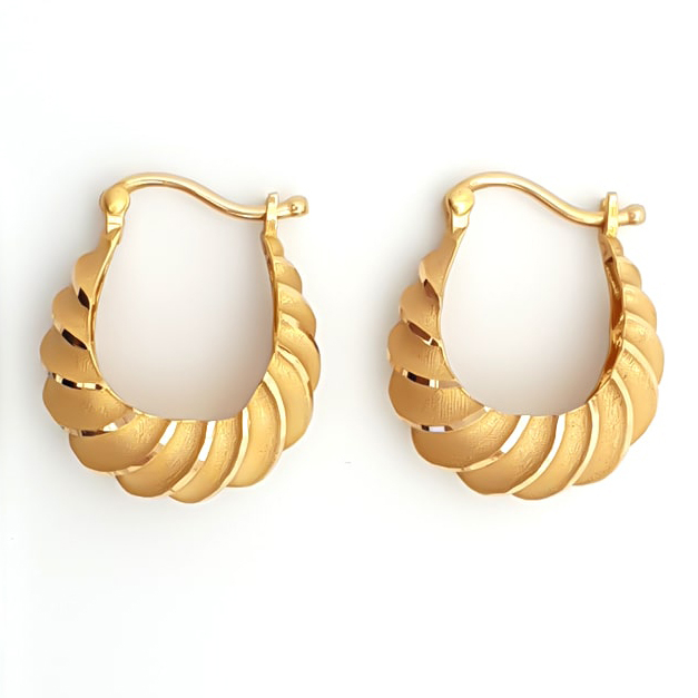گوشواره طلا 18 عیار زنانه دوست خوب مدل حلزونی کد dk607