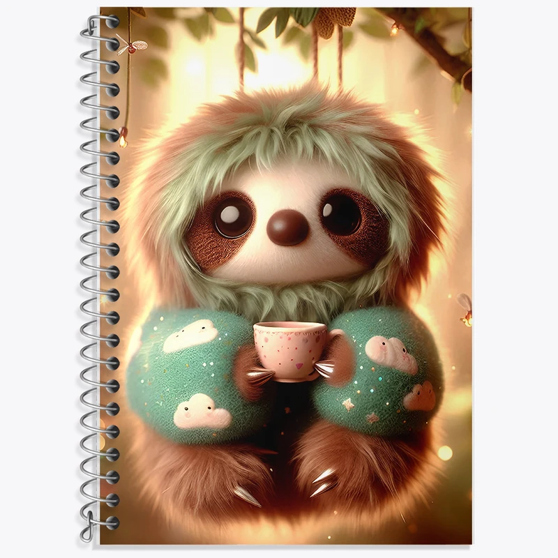 دفتر زبان 50 برگ خندالو مدل سه خط طرح تنبل بامزه کد F5496