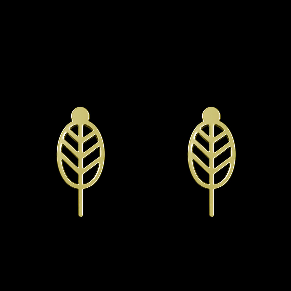 گوشواره طلا 18 عیار زنانه مدوپد مدل برگ کد GA1-15733