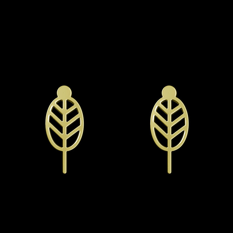 گوشواره طلا 18 عیار زنانه مدوپد مدل برگ کد GA1-15733