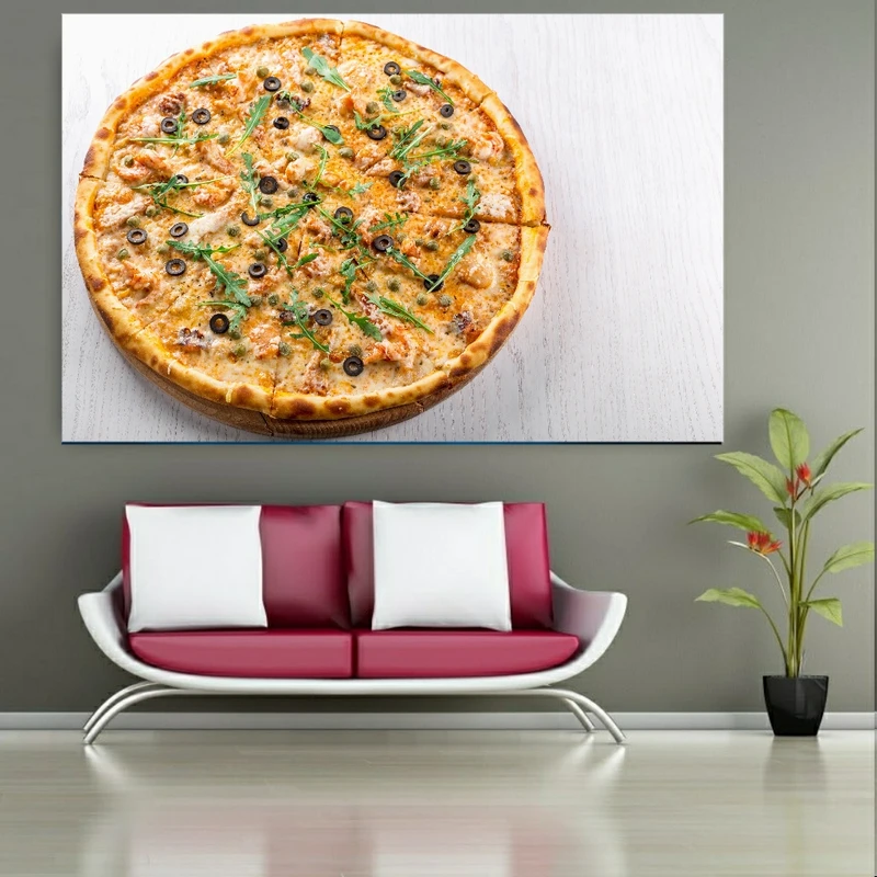 استیکر طرح فست فود مدل پیتزا مرغ و قارچ کد SDA144