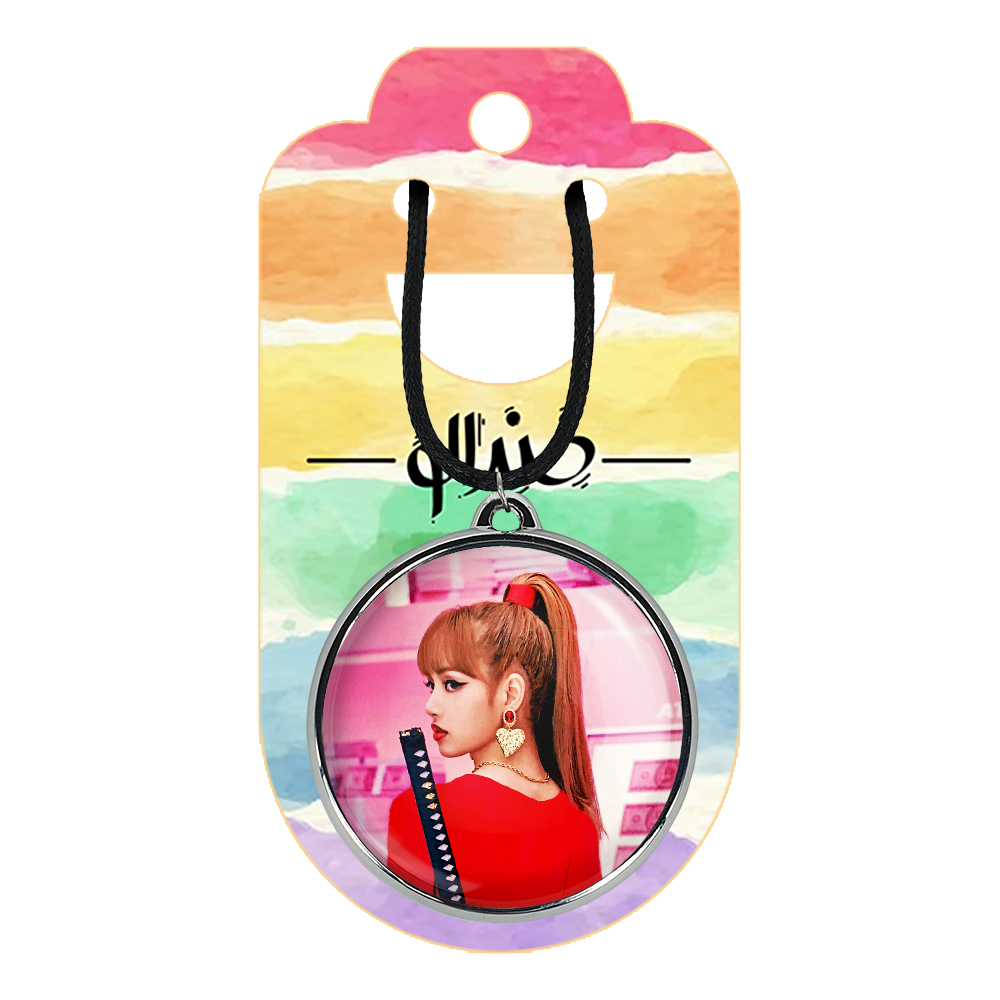 گردنبند خندالو مدل لیسا بلک پینک کد 1423114233