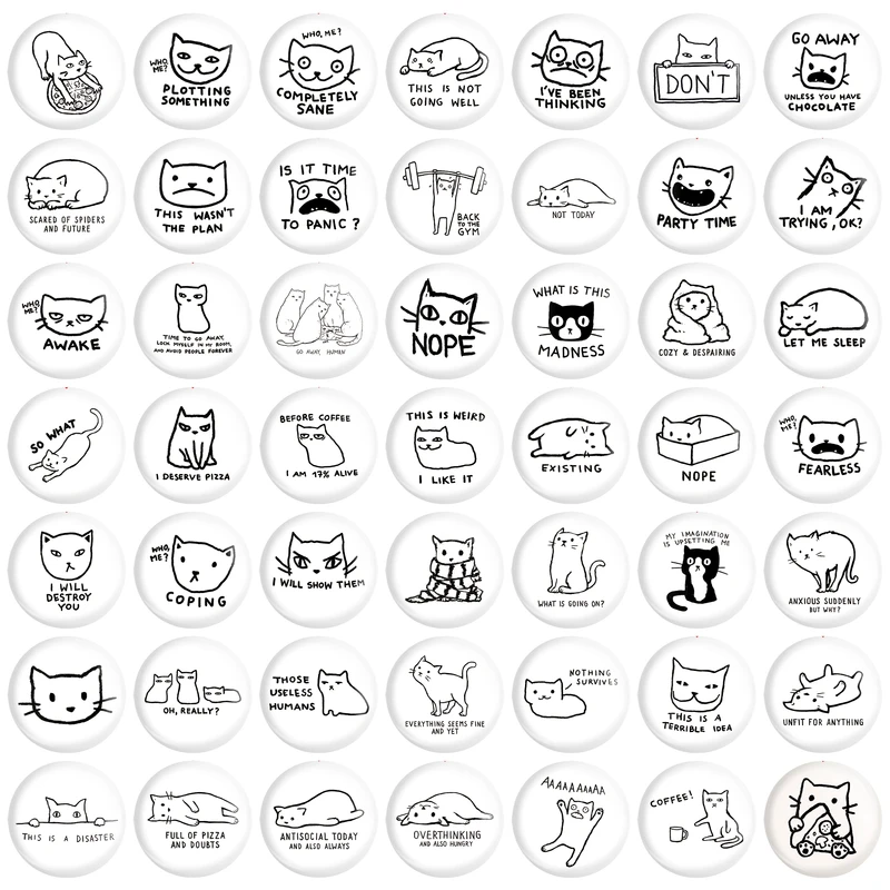 مگنت خندالو مدل گربه Cat کد 138 مجموعه 49 عددی