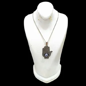 گردنبند نقره مردانه مدل چشم نظر کد 35500
