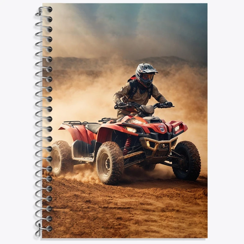 دفتر زبان 50 برگ خندالو مدل دو خط طرح موتور چهار چرخ کد 37097