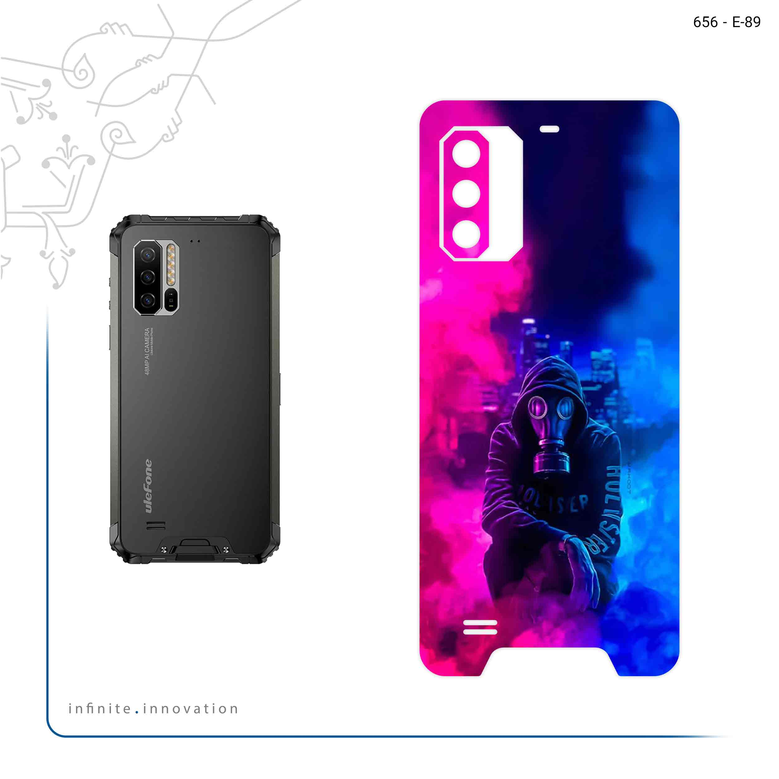 برچسب پوششی ماهوت مدل Smoke Rainbow Digital Art 2 مناسب برای گوشی موبایل یولفون Armor 7