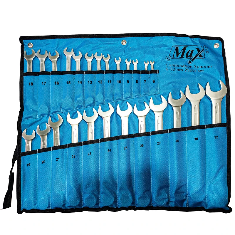 آچار یکسر تخت یکسر رینگی مکس مدل m.x-26 مجموعه 25 عددی