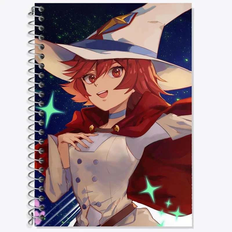 دفتر زبان 50 برگ خندالو مدل سه خط طرح شاریوت انیمه جادوگران کوچک Little Witch Academia کد 22940