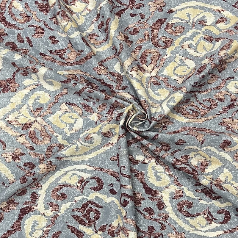 پارچه ملحفه عرض 2 متر مدل نساجی طوبی طرح ترنج  رنگ آجری