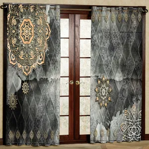 پرده مدل خورشیدی هازان پانچی کد 4794 سایز 140x200 سانتی متر