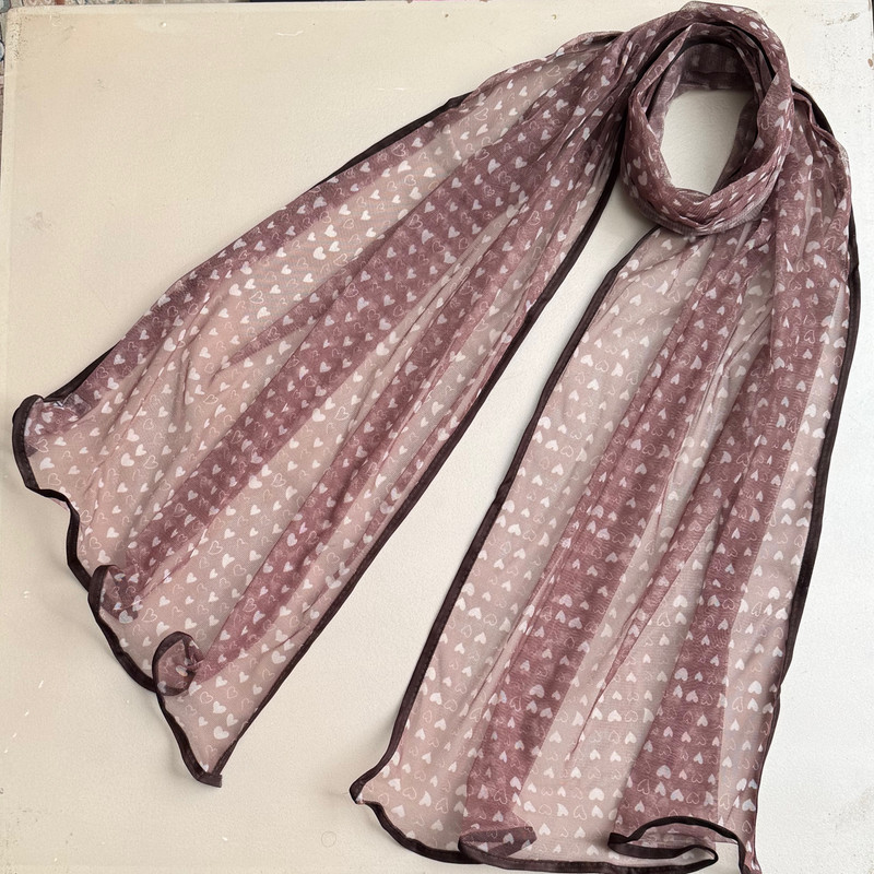 شال زنانه مدل توری ارگانزا قلبی بهاره