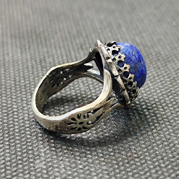 انگشتر نقره مردانه مدل سنگ لاجورد کد P980