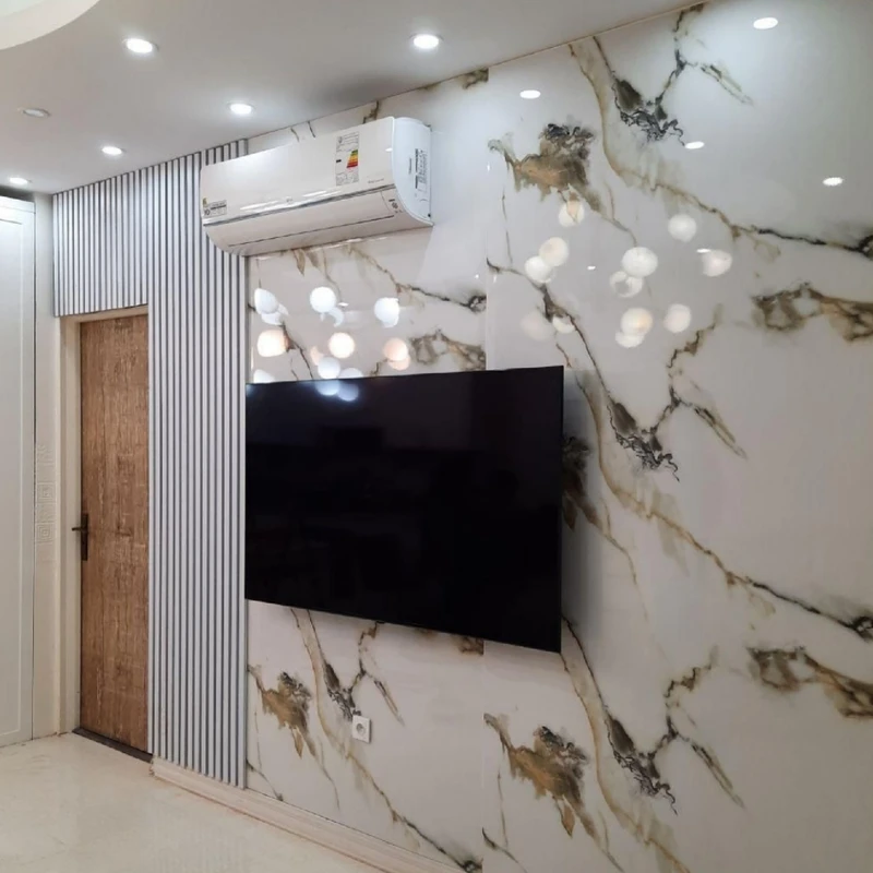 عکس شماره 4 : دیوارپوش مدل ماربل شیت کد 8024-1 مجموعه سه عددی