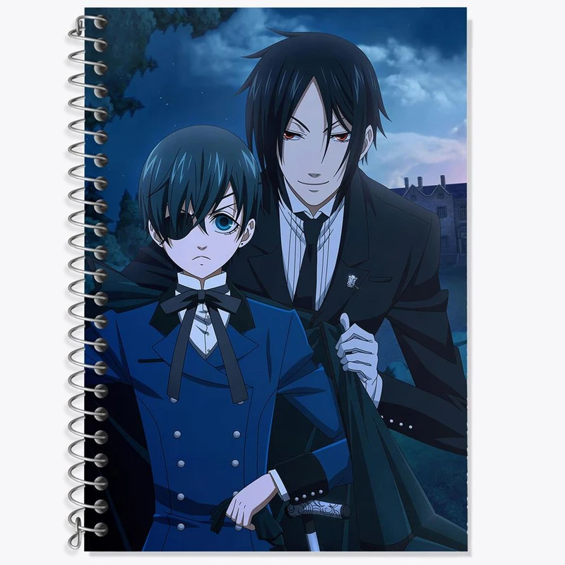 دفتر لغت 50 برگ خندالو مدل سباستین و شیل انیمه خادم سیاه Black Butler کد 16311